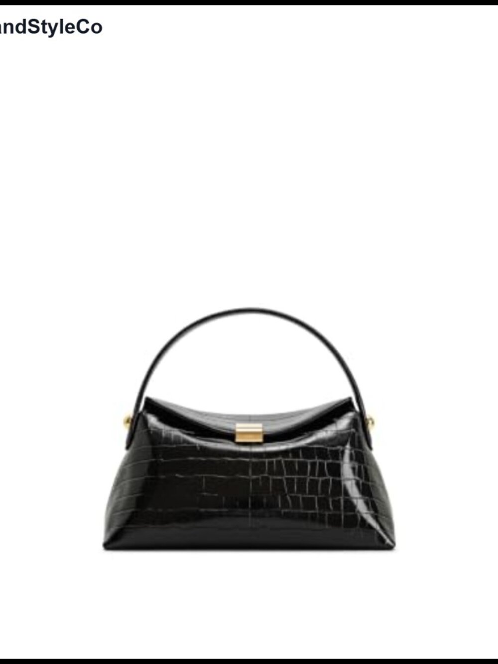 Croc-Embossed Vegan Leather Top Handle Satchel Crossbody Bag